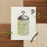 Cut Glass Jelly Jar - Dorothy Posten Decorative Art Print / Canvas Watercolor Illustration Vintage-style Silver Lid Ornate Posten’s, Prints