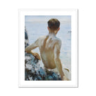 Beach Study - Henry Scott Tuke Plein-air Art Print, Framed Painting Man Sea