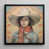 Dai Lu - Gaysian Lesbian Cowgirl Art Print / Canvas, Gaysian Lesbian Cowgirl, Elegant Outlaw Reminding, Cowgirl Spirit’s Queer