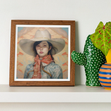 Dai Lu - Gaysian Lesbian Cowgirl Art Print / Canvas, Gaysian Lesbian Cowgirl, Elegant Outlaw Reminding, Cowgirl Spirit’s Queer