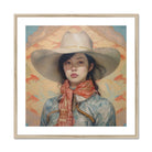 Dai Lu - Gaysian Lesbian Cowgirl Art Print, Framed Portrait Woman Cowboy Hat
