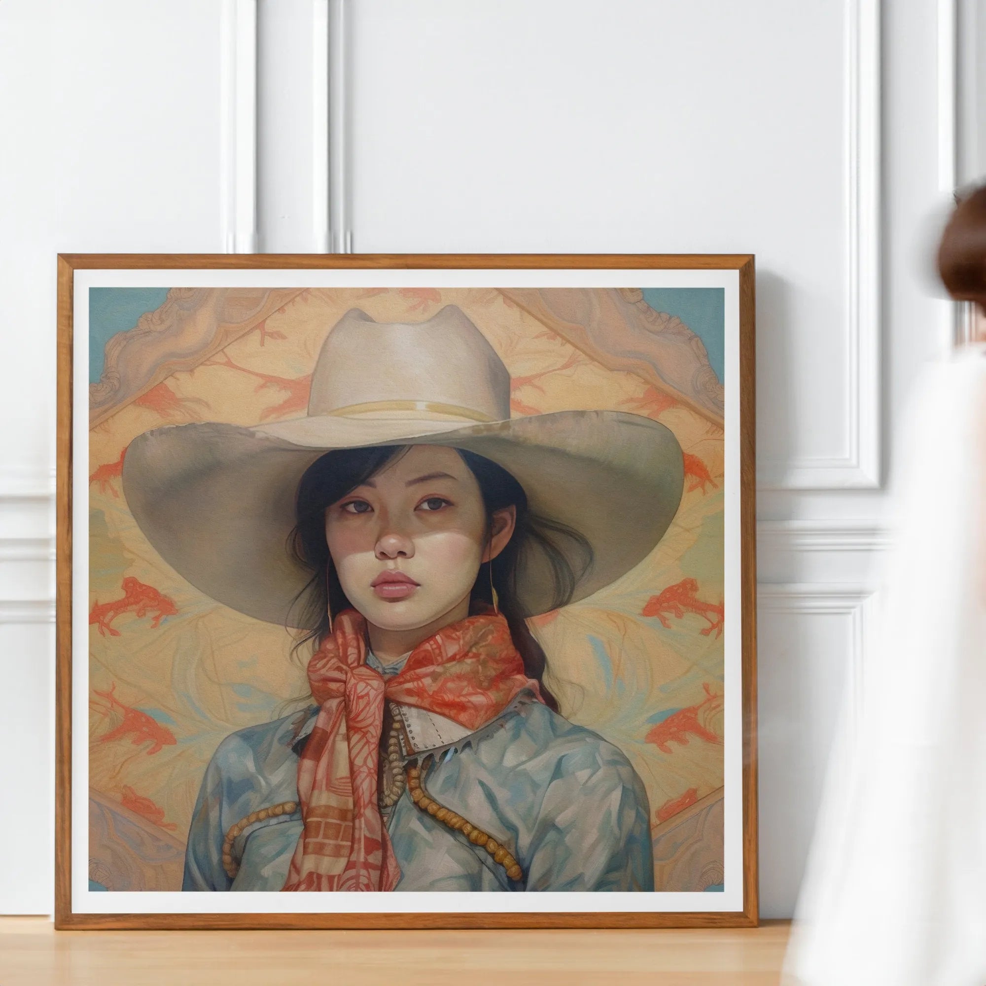 Dai Lu - Lesbian Cowgirl Art Print - Gaysian Sapphic Queerart - 40’x40’ - Posters Prints & Visual Artwork