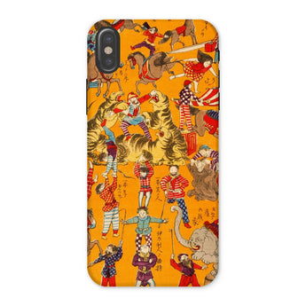Daikyokubam - Japanese Circus Art Iphone Case, x / Matte, Phone Case Colorful Circus-themed Pattern Acrobats Animals Performers