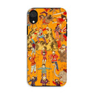 Daikyokubam Japanese Circus Art Iphone Case, Xr / Matte, Phone Case Colorful Circus Themed Pattern Acrobats Animals Performers