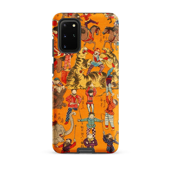 Daikyokubam - Japanese Circus Art Phone Case Samsung Galaxy S20 Plus / Matte Vibrant Orange Detailed Illustration Performers Iphone, Edo