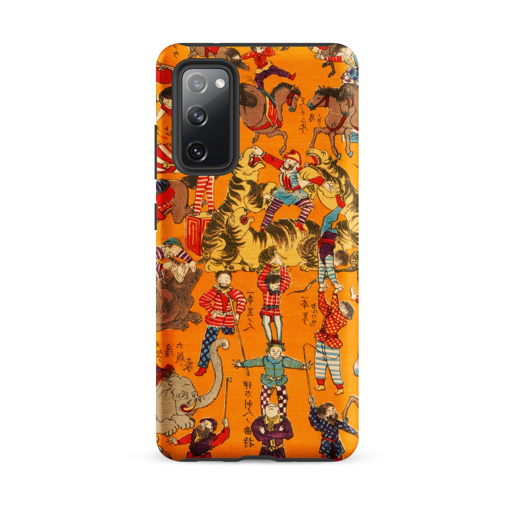 Daikyokubam Japanese Circus Art Samsung Case, Galaxy S20 Fe / Matte, Orange Phone Case Lively Colorful Depiction Circus Scene
