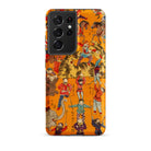 Daikyokubam Japanese Circus Art Samsung Case, Galaxy S21 Ultra / Matte, Smartphone Vibrant Orange Case Lively Traditional Japanese Style