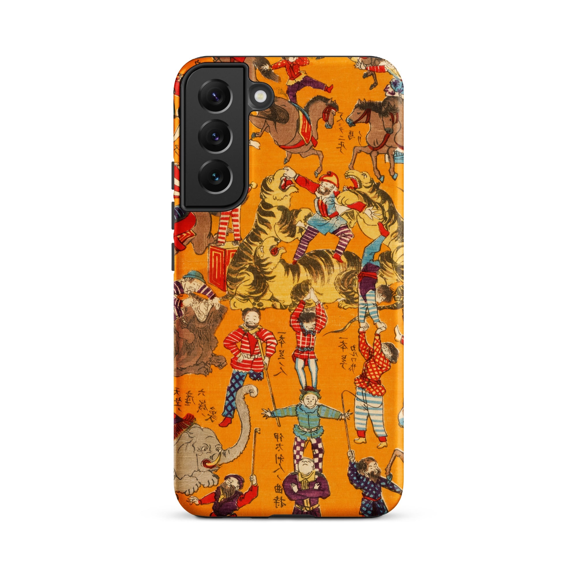 Daikyokubam Japanese Circus Art Samsung Case, Galaxy S22 Plus / Matte, Smartphone Case Vibrant Artistic Pattern People Animals Poses