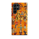 Daikyokubam Japanese Circus Art Samsung Case, Galaxy S22 Ultra / Matte, Smartphone Vibrant Orange Case Traditional Japanese Style