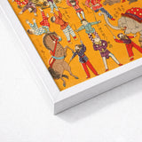 Daikyokubam Japanese Circus - Meiji Era Art Print / Canvas Vibrant Framed Illustration Lively Scene Performers Animals Woodcut, Meiji-era