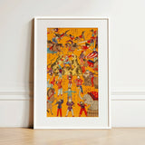 Daikyokubam Japanese Circus - Meiji Era Art Print / Canvas Vibrant Orange-framed Art Print Lively Vintage-style Illustration Circus