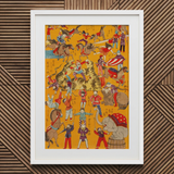 Daikyokubam Japanese Circus - Meiji Era Art Print / Canvas, Daikyokubam Circus Woodcut, Meiji-era Japan, Daikyokubam Japanese Circus