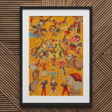 Daikyokubam Japanese Circus - Meiji Era Art Print / Canvas, Daikyokubam Circus Woodcut, Meiji-era Japan, Daikyokubam Japanese Circus