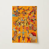 Daikyokubam Japanese Circus - Meiji Era Art Print / Canvas, Daikyokubam Circus Woodcut, Meiji-era Japan, Daikyokubam Japanese Circus