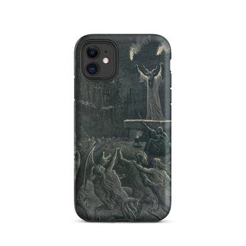Dance of the Sabbath - Emile Bayard Iphone Case, 11 / Matte, Dark-toned Phone Case Detailed Gothic-style Illustration Horned Figure