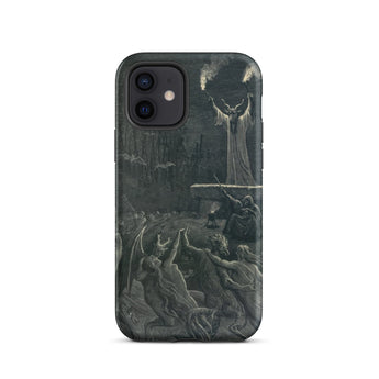 Dance of the Sabbath - Emile Bayard Iphone Case, 12 / Matte, Black Smartphone Case Dark Intricate Figures Horned Deity