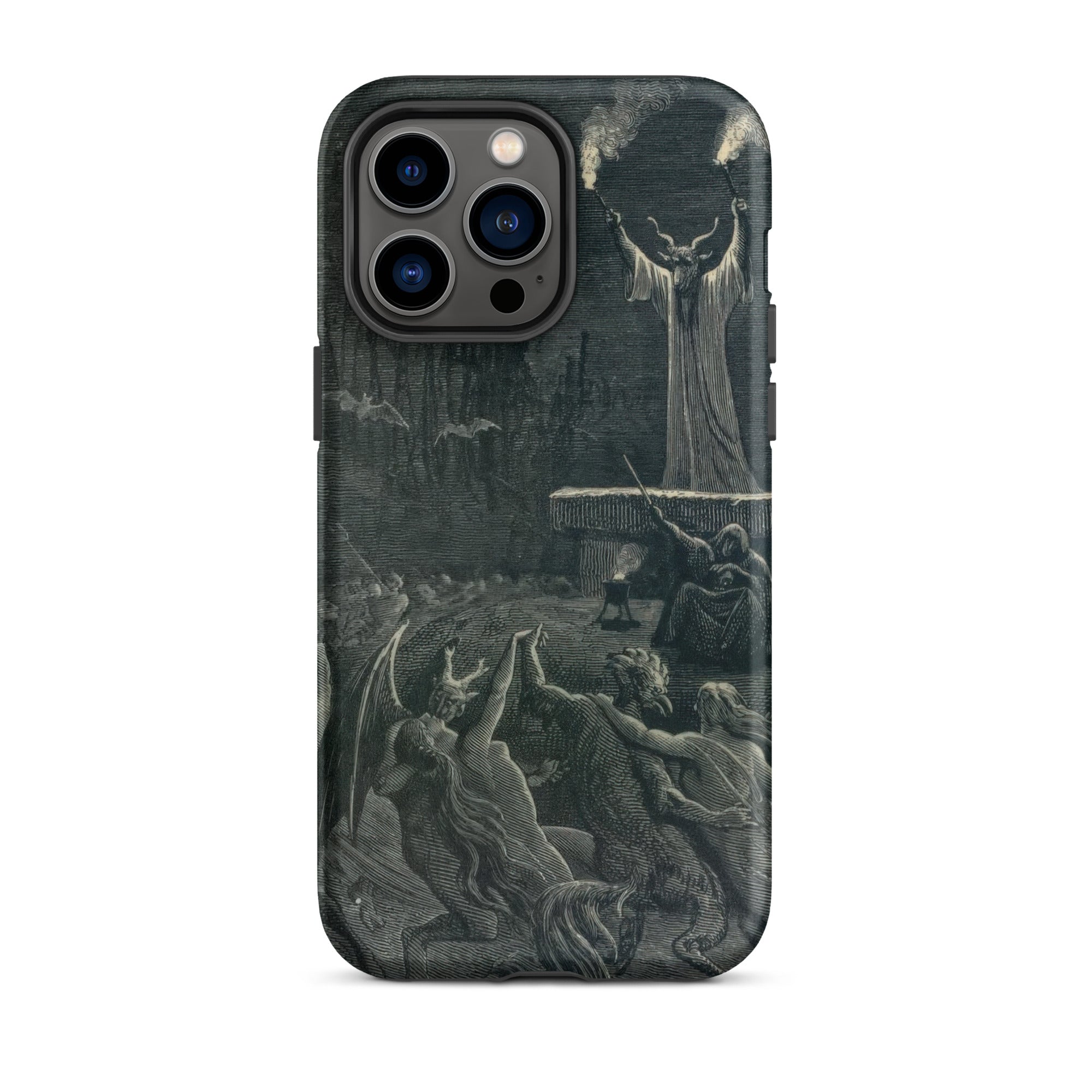 Dance of the Sabbath Emile Bayard Iphone Case, 14 Pro Max / Matte, Black Phone Case Detailed Dark Fantasy Illustration