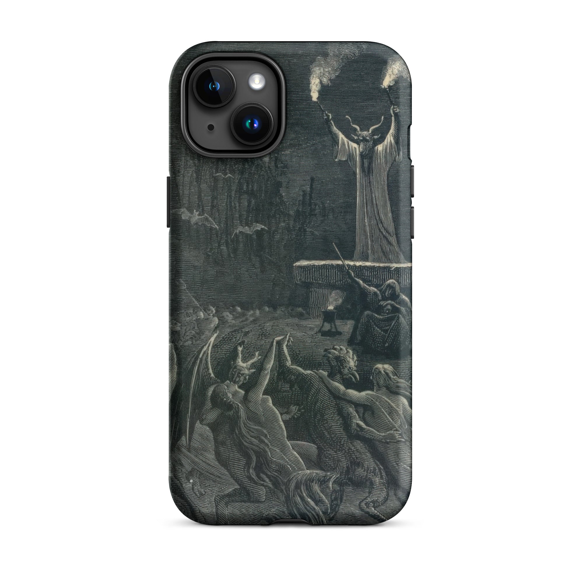 Dance of the Sabbath Emile Bayard Iphone Case, 15 Plus / Matte, Iphone Case Dark Detailed Illustration Demonic Scene