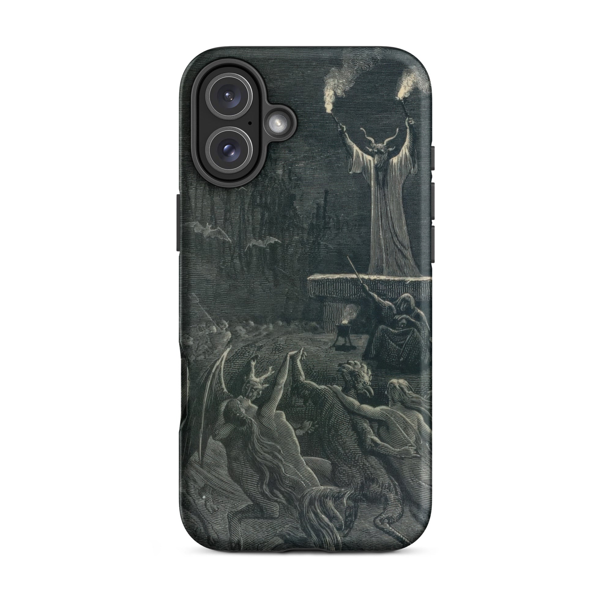 Dance of the Sabbath Emile Bayard Iphone Case, 16 Plus / Matte, Smartphone Case Dark Intricate Illustration Demonic Ritual