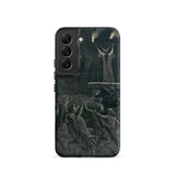 Dance of the Sabbath - Emile Bayard Samsung Case, Galaxy S22 / Matte, Black Smartphone Case Dark Intricate Illustration Horned Figure