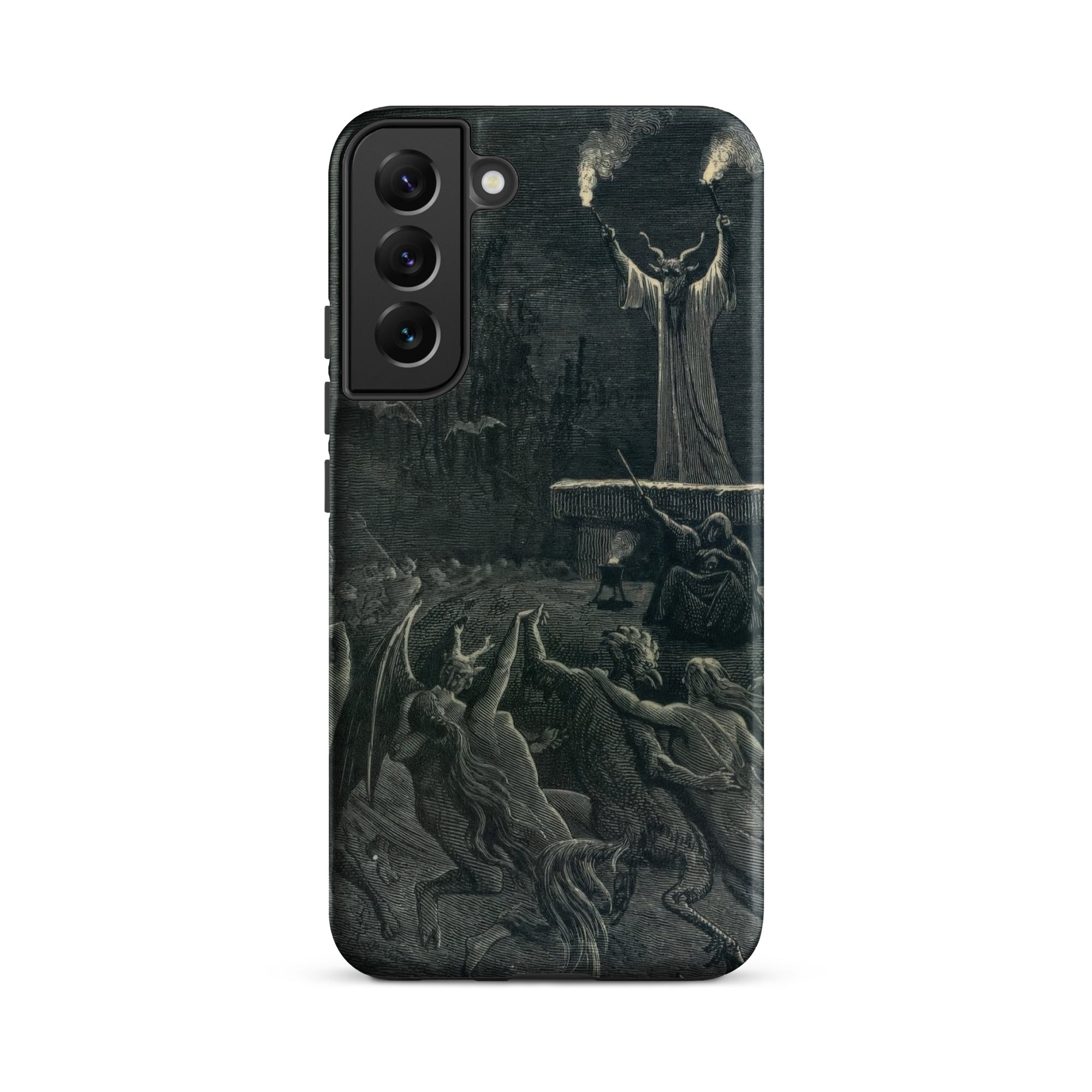 Dance of the Sabbath Emile Bayard Samsung Case, Galaxy S22 Plus / Matte, Black Smartphone Case Dark Intricate Satanic Ritual