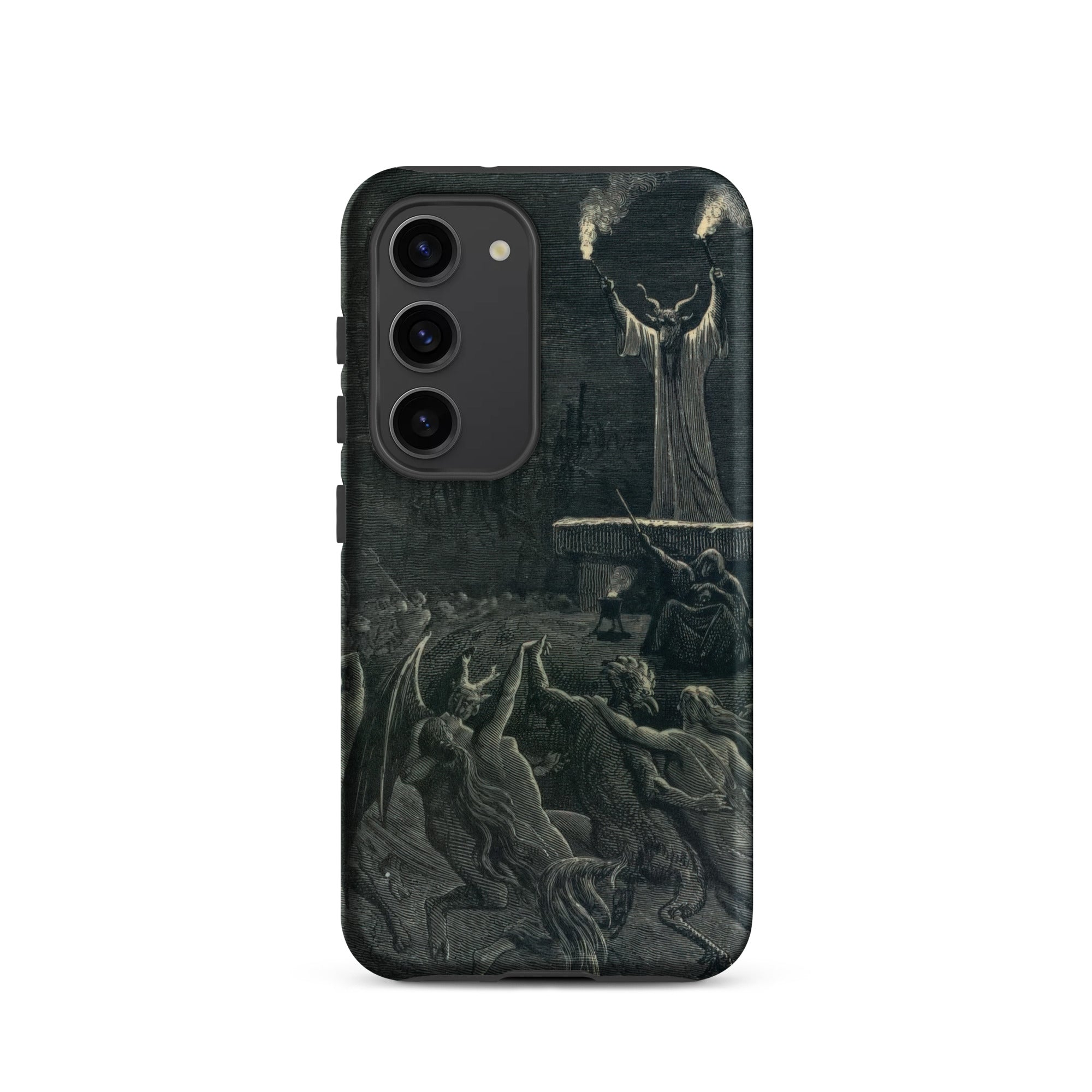 Dance of the Sabbath Emile Bayard Samsung Case, Galaxy S23 / Matte, Black Smartphone Dark Intricate Illustration Demonic Scene