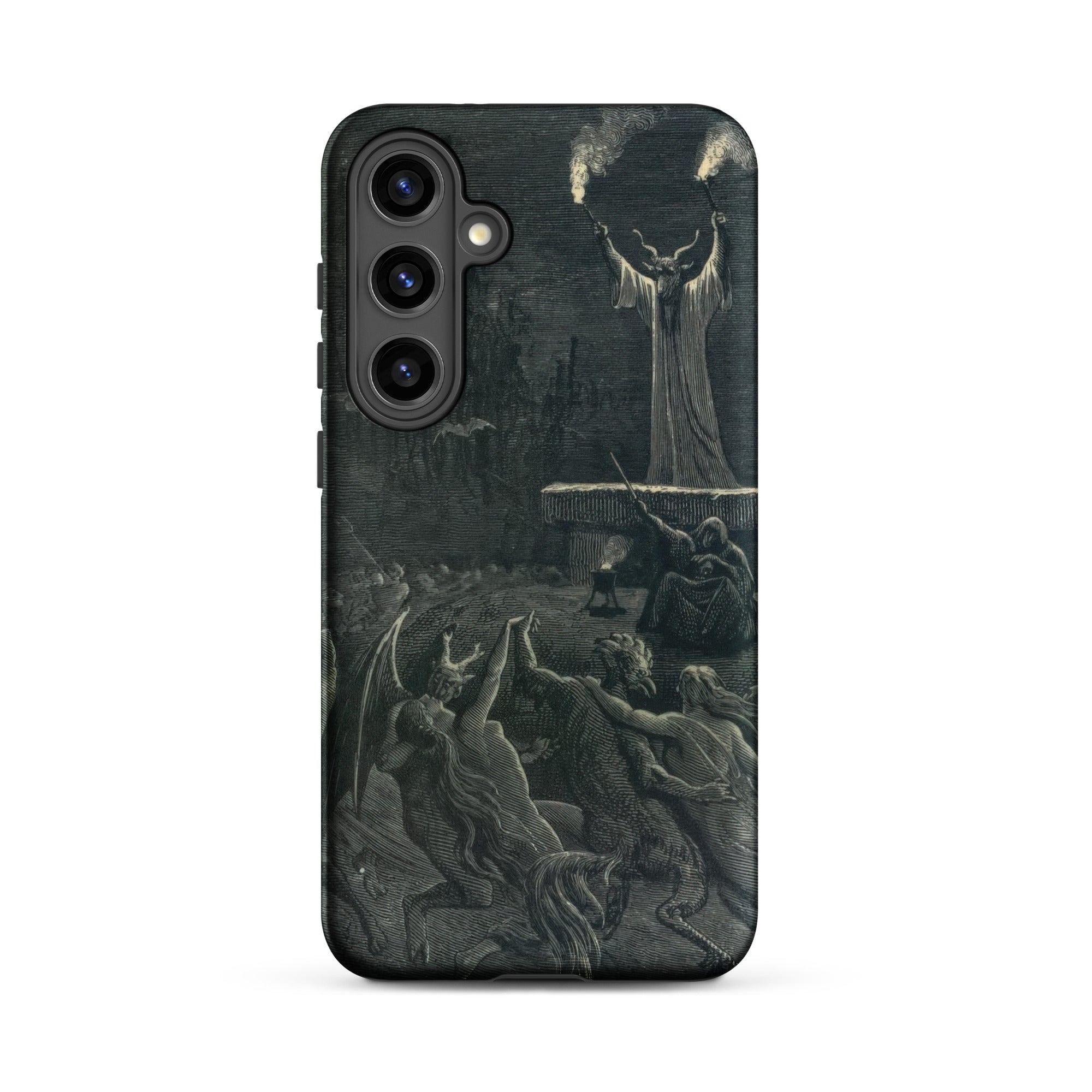 Dance of the Sabbath Emile Bayard Samsung Case, Galaxy S24 Plus / Matte, Black Smartphone Case Detailed Dark Intricate Illustration