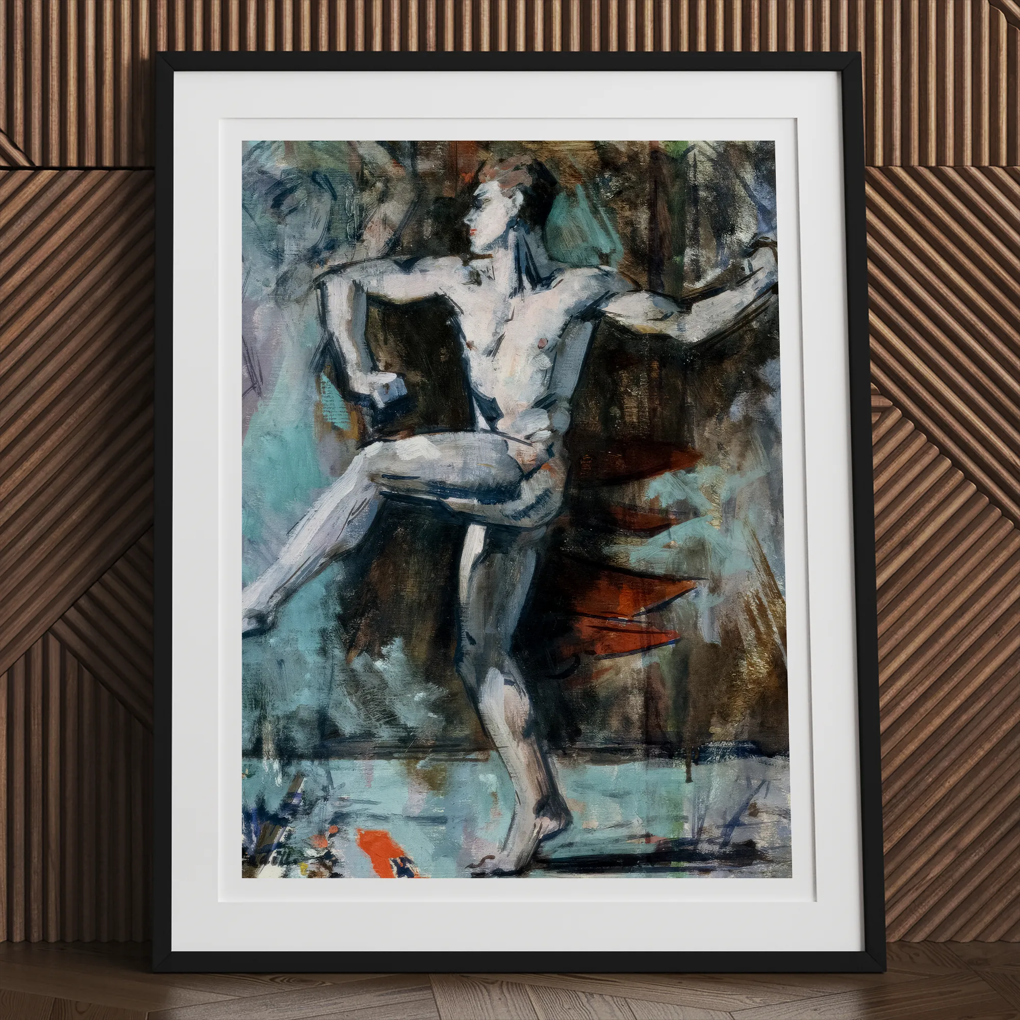 Dancer Francis Cadell Art Print, Framed Painting Nude Male Figure Dynamic Pose