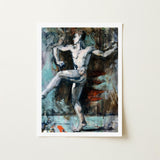 Dancer - Francis Campbell Boileau Cadell Art Print / Canvas Abstract Painting Muscular Figure Dynamic Pose Rendered Textured Translates,
