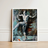 Dancer - Francis Campbell Boileau Cadell Art Print / Canvas White-framed Abstract Painting Muscular Figure Motion Rendered Expressive