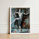 Dancer - Francis Campbell Boileau Cadell Art Print / Canvas Framed Abstract Painting Nude Male Figure Dynamic Pose Translates, Vitality,