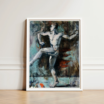 Dancer - Francis Campbell Boileau Cadell Art Print / Canvas Framed Abstract Painting Nude Male Figure Dynamic Pose Translates, Vitality,