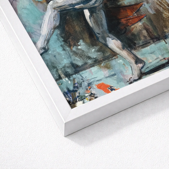 Dancer - Francis Campbell Boileau Cadell Art Print / Canvas White Framed Abstract Painting Textured Brushstrokes Teal Brown Translates,