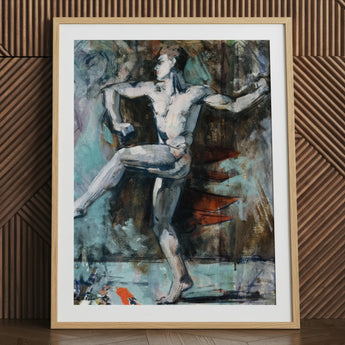 Dancer - Francis Campbell Boileau Cadell Art Print / Canvas Wooden-framed Abstract Painting Male Figure Motion Muted Tones Francis Cadell