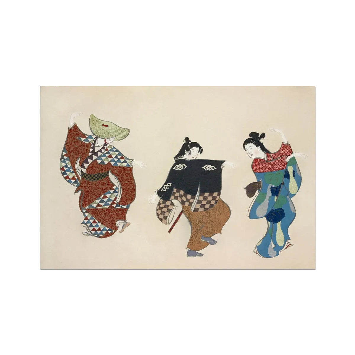 Dancers By Kamisaka Sekka Fine Art Print - 36’x24’ - Posters Prints & Visual Artwork - Aesthetic Art