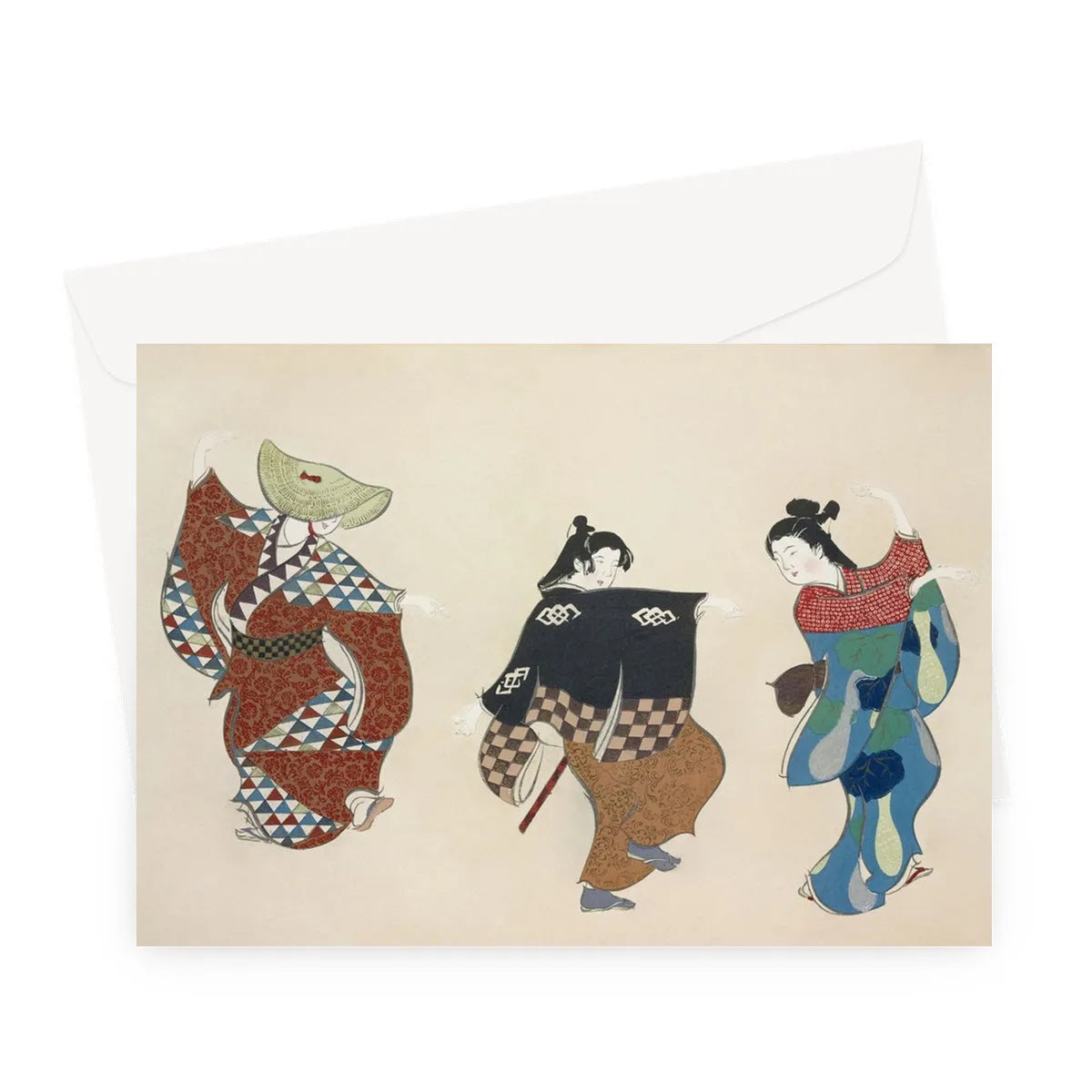 Dancers By Kamisaka Sekka Greeting Card - A5 Landscape / 1 Card - Greeting & Note Cards - Aesthetic Art