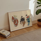 Dancers from Momoyogusa - Kamisaka Sekka Art Print / Canvas, Kamisaka Sekka’s Dancers, Momoyogusa Woodblock Print, Sekka Woodblock Art