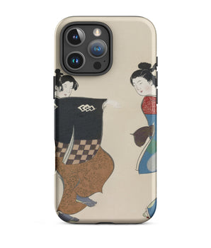 Iphone 16 Pro Max / Matte Dancers from Momoyogusa - Kamisaka Sekka Case, Sekka’s, Woodblock Print