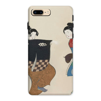 Dancers from Momoyogusa - Kamisaka Sekka Iphone Case, 8 Plus / Matte, Iphone Case Traditional Japanese Artwork Two Women Kimonos
