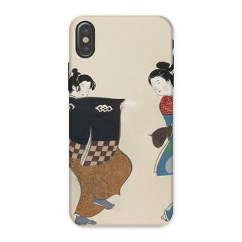 Dancers from Momoyogusa - Kamisaka Sekka Iphone Case, x / Matte, Phone Case Japanese Ukiyo-e Style Illustration Two Geisha