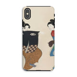 Dancers from Momoyogusa - Kamisaka Sekka Iphone Case, Xs Max / Matte, Phone Case Japanese Ukiyo-e Style Illustration Two Geisha