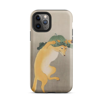 Dancing Fox with Lotus Leaf Hat - Ohara Koson Iphone Case, 11 Pro / Matte, Iphone Pro Fox Pumpkin Design Case