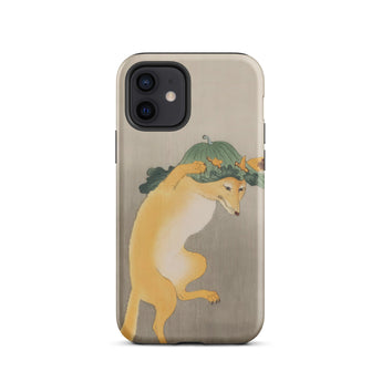 Dancing Fox with Lotus Leaf Hat - Ohara Koson Iphone Case, 12 / Matte, Iphone 11 Case Fox Pumpkin Design