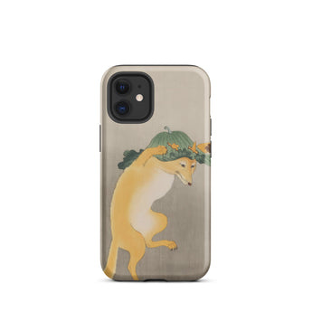 Dancing Fox with Lotus Leaf Hat - Ohara Koson Iphone Case, 12 Mini / Matte, Iphone 11 Case Print Fox Pumpkin Hat