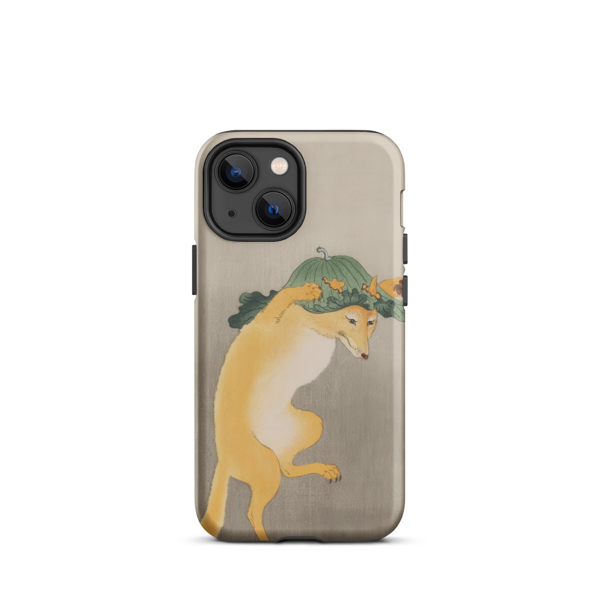 Dancing Fox with Lotus Leaf Hat - Ohara Koson Iphone Case, 13 Mini / Matte