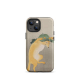 Dancing Fox with Lotus Leaf Hat - Ohara Koson Iphone Case, 13 Mini / Matte, Iphone Beige Case Whimsical Illustration Fox Pumpkin Hat