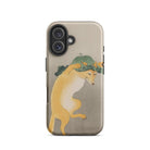 Dancing Fox with Lotus Leaf Hat - Ohara Koson Iphone Case, 16 / Matte