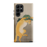 Dancing Fox with Lotus Leaf Hat - Ohara Koson Phone Case, Samsung Galaxy S22 Ultra / Matte, Mobile Cases, Toby Leon
