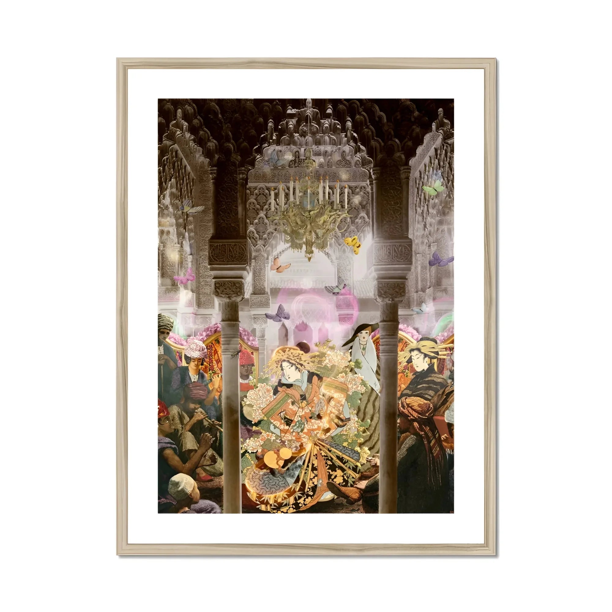 Dancing Queen - Japanese Geisha Collage Art Print, Framed Artistic Print Ornate Classical Ballet Performance Scene