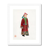 Dandy - Qing Dynasty Art Print, Traditional Chinese Figure Long Red Robe Decorative Trim